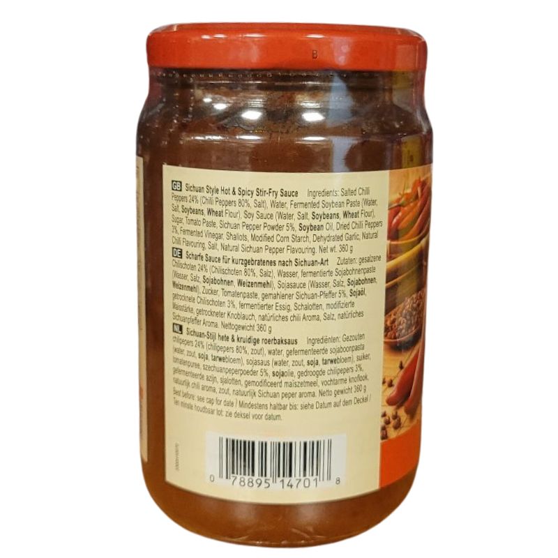 LKK Sichuan Style Hot & Spicy Stir Fry Sauce - 12x360g