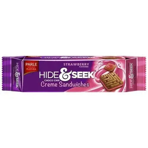 Parle Hide & Seek Choco Chips Creme Sandwich Strawberry Flavoured - 72x100g