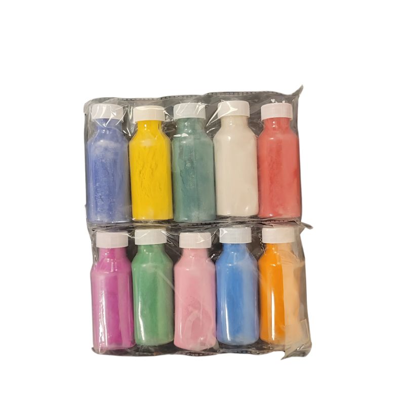 Puja Greh Rangoli Set - Stencil 2pcs & 10 Colour Bottles : 12pcs per box
