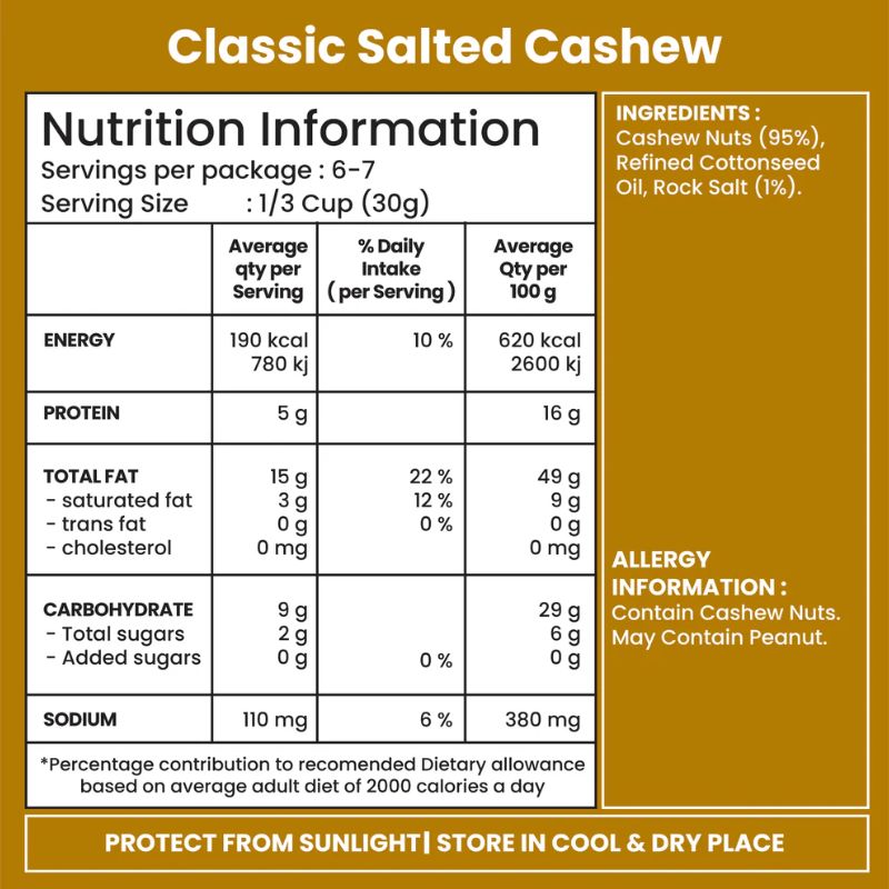 Jabsons Dry Fruit Salted Kaju - 48x100g