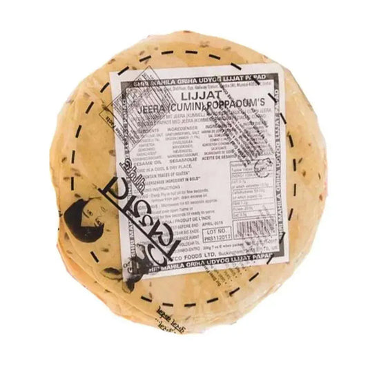 Lijjat Jeera (cumin) Papad - 80x200g
