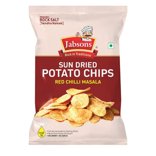 Jabsons Masala Sundried Potato Chips Red Chilli Masala  - 24x110g